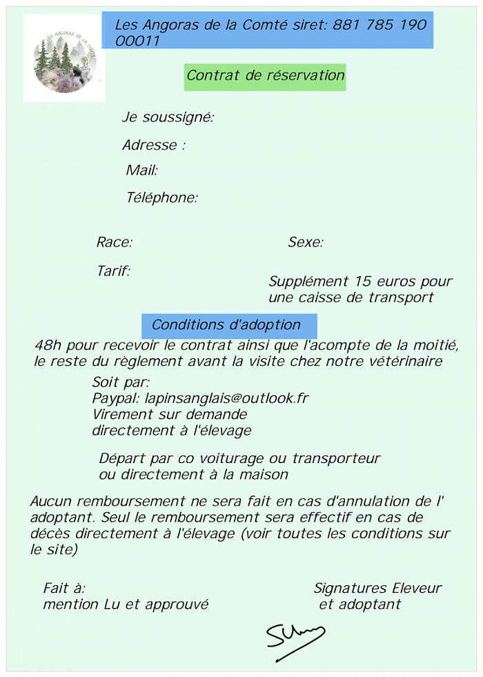 Contrat d'adoption